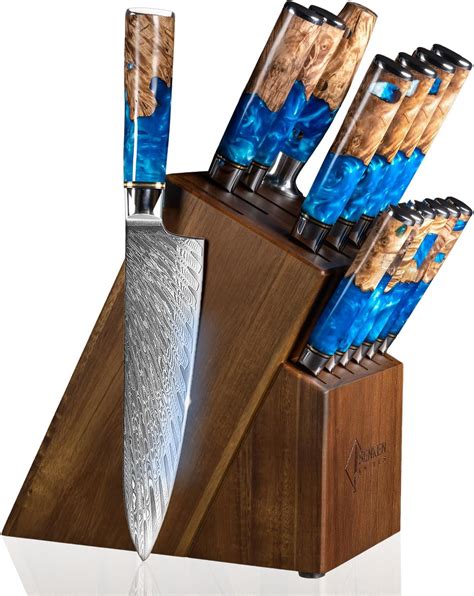 tsunami Damascus knife set